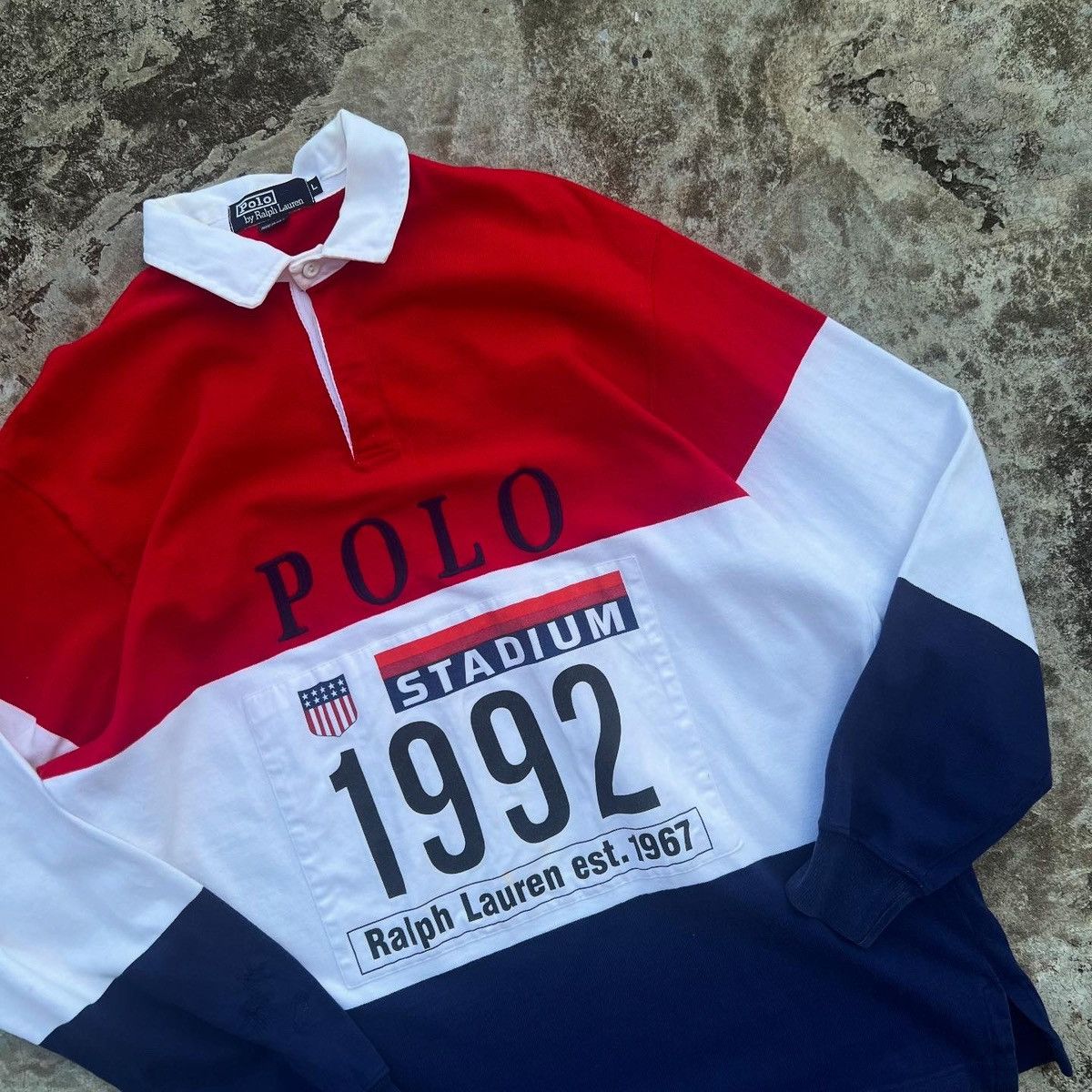 POLO RALPH LAUREN STADIUM 1992 ラガーシャツ POST JUNK / 90's POLO RALPH LAUREN “POLO STADIUM 1992 OG” Rugby