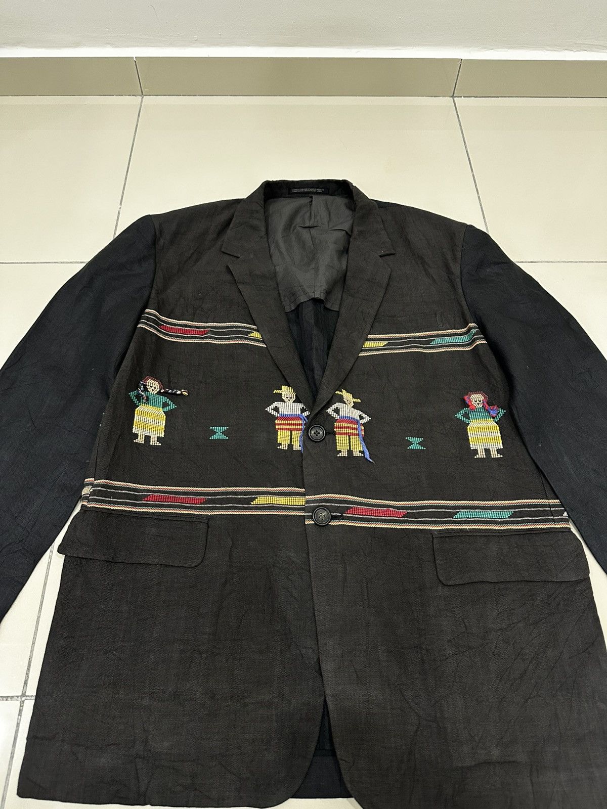 Yohji Yamamoto Rare Yohji Yamomoto Pour Homme SS92 Ethnic Embroidery Jacket Size US S / EU 44-46 / 1 - 3 Thumbnail