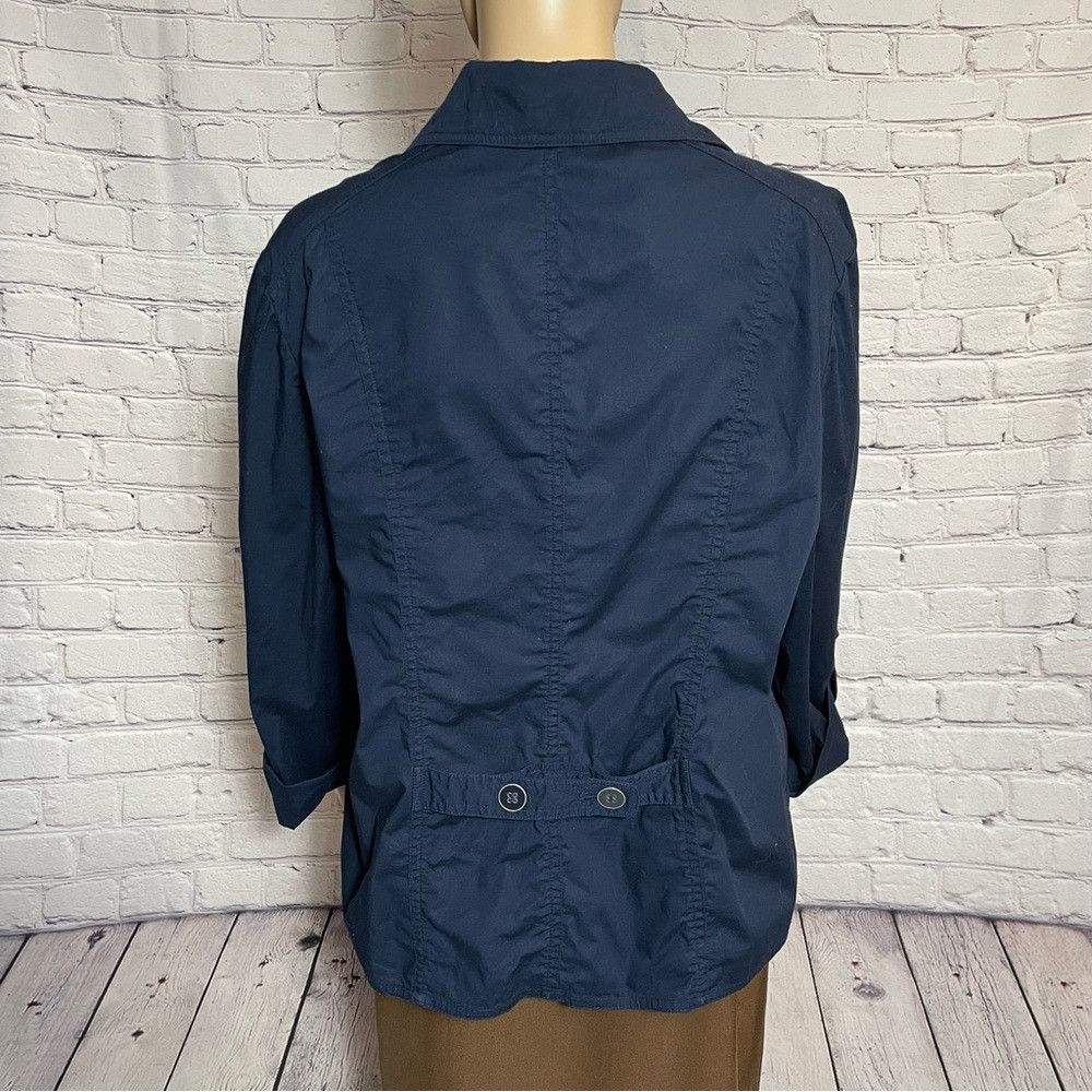 Chicos Chico's Navy Cotton Lightweight Jacket Size1 US M Size M / US 6-8 / IT 42-44 - 3 Thumbnail