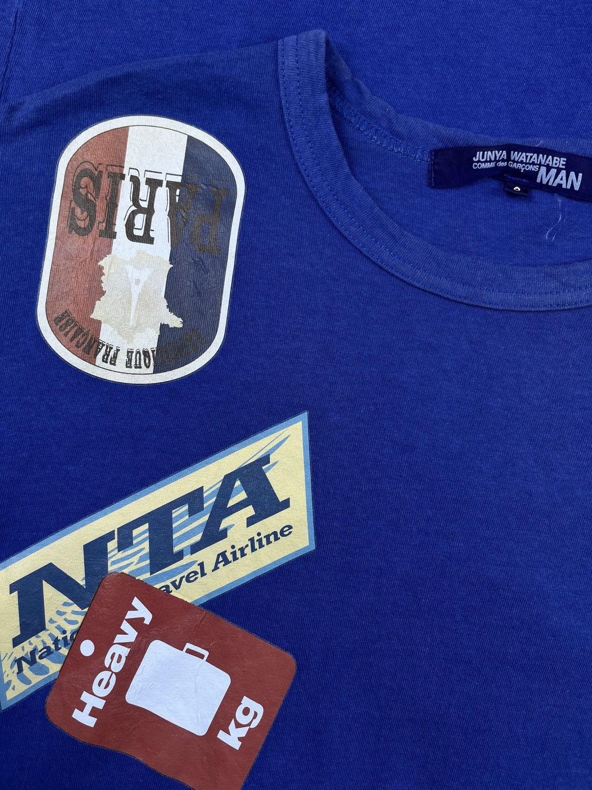 Junya Watanabe SS09 Junya Watanabe Luggage Sticker Print Tshirt Blue Size US S / EU 44-46 / 1 - 4 Thumbnail