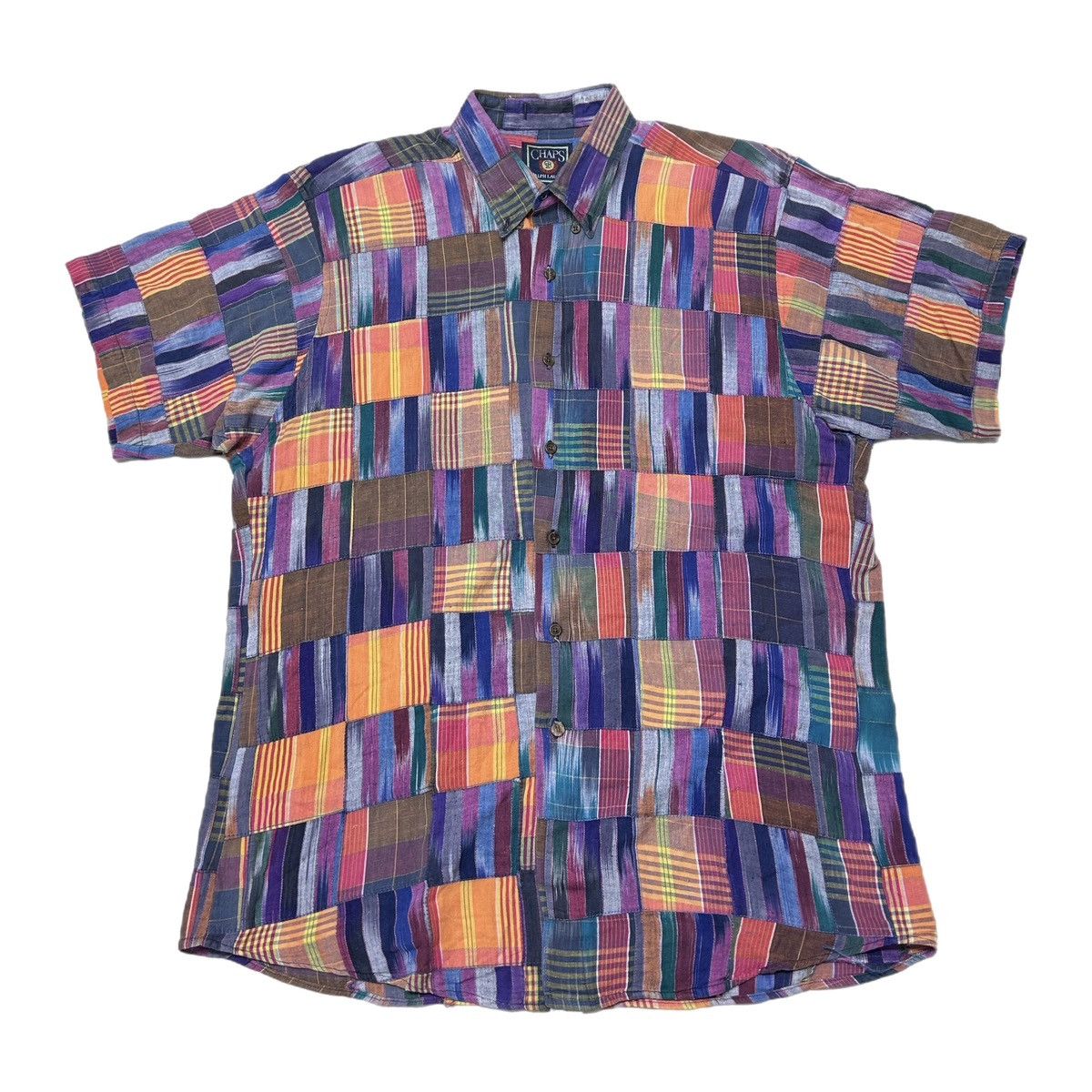 Chaps Ralph Lauren Vintage Chaps Ralph Lauren Patchwork Button Up Shirt Size US XL / EU 56 / 4 - 1 Thumbnail