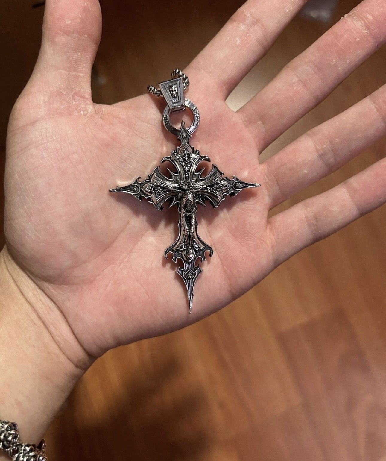 Japanese Brand Gothic Skeleton Cross Necklace Size ONE SIZE - 1 Thumbnail