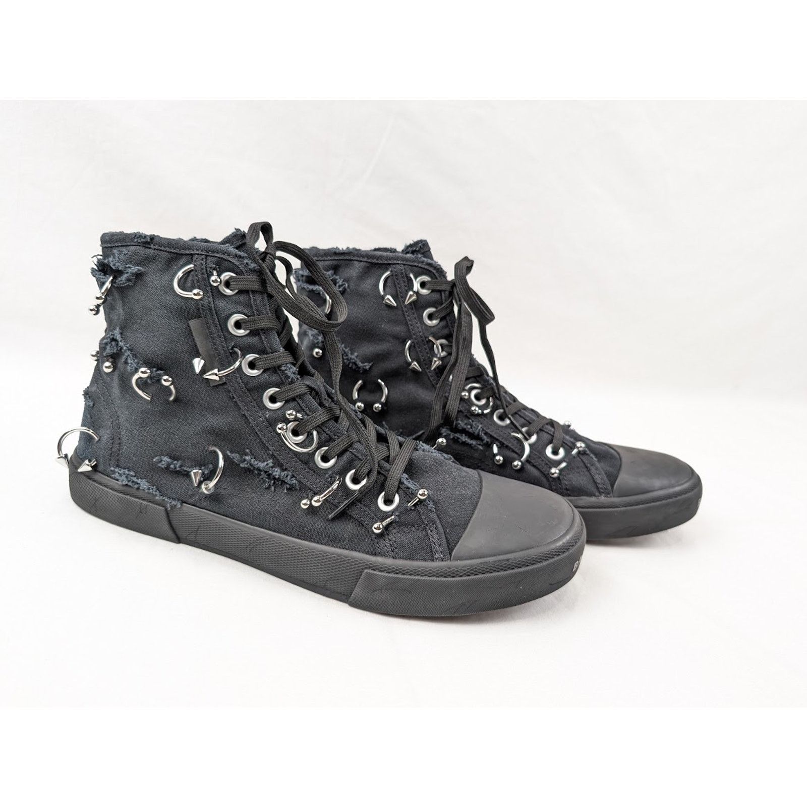 Balenciaga o1rshd1 Destroy Paris High Top Sneakers in Black Size US 9 / EU 42 - 1 Thumbnail