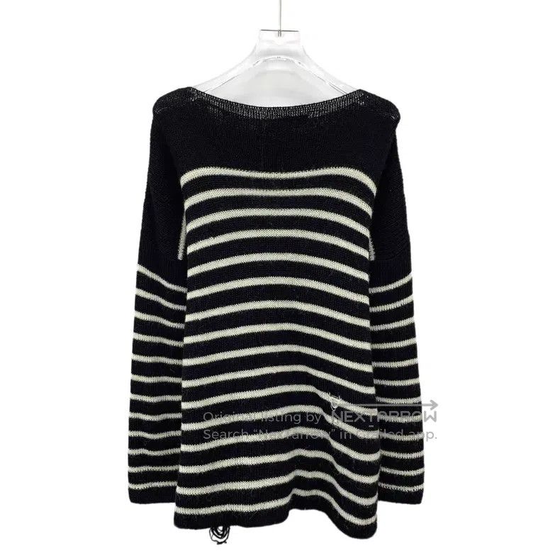 Dior Dior 24 colour-blocked hole design striped alpaca wool off Size XXS / US 00 / IT 34 - 2 Thumbnail