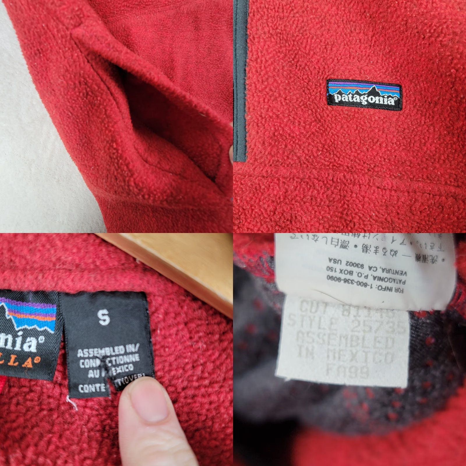Patagonia VINTAGE Patagonia Synchilla Marsupial Pullover 1/4 Zip Red Blue Mens S Jacket Size S / US 4 / IT 40 - 10 Thumbnail
