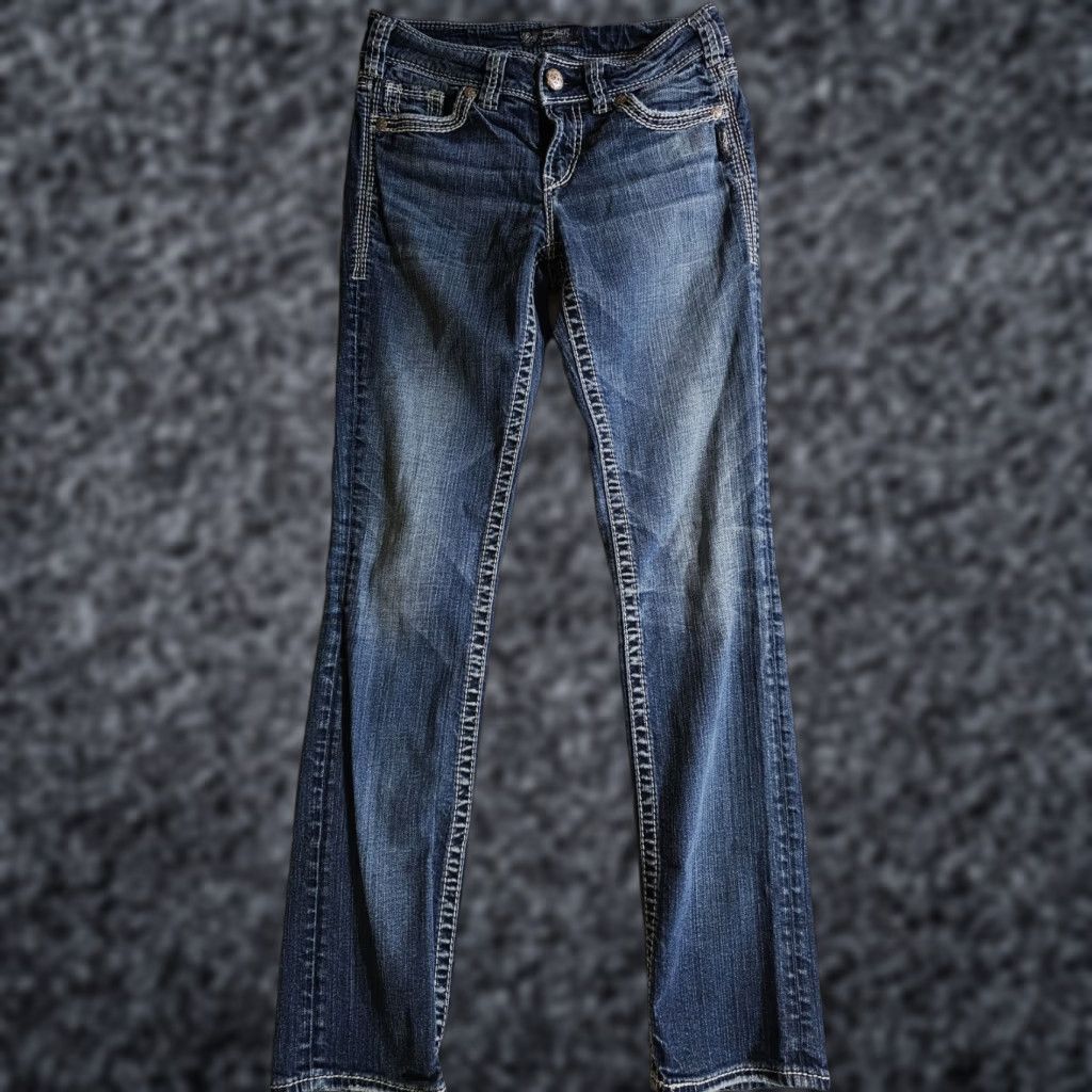 Silver Jeans Co. Silver Jeans Signature Suki Straight Fit Medium Wash Denim Jeans Women's W27 L32 Jeans Body: Blue Size 27" / US 4 / IT 40 - 1 Thumbnail