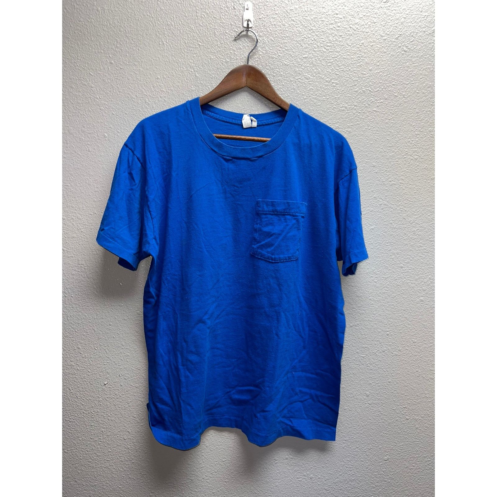 Fruit Of The Loom Vintage Blue Blank Shirt Fruit Of The Loom USA Made Tee 80s Size US XL / EU 56 / 4 - 1 Thumbnail