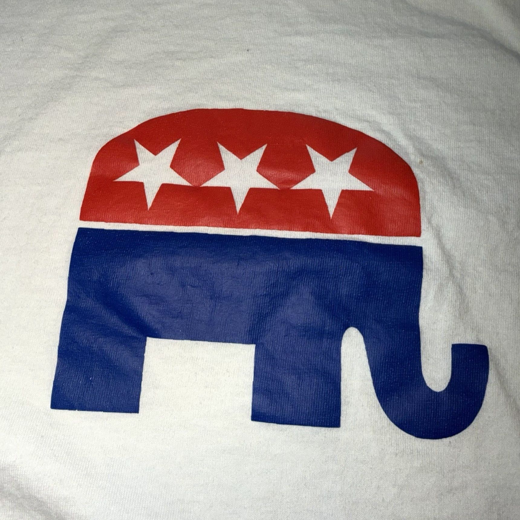 Logo 7 VINTAGE Republican Party Elephant Logo T-Shirt Single Stitch 90’s Men’s Large White Graphic Tee Mens GOP Logo Shirt Size US S / EU 44-46 / 1 - 2 Thumbnail