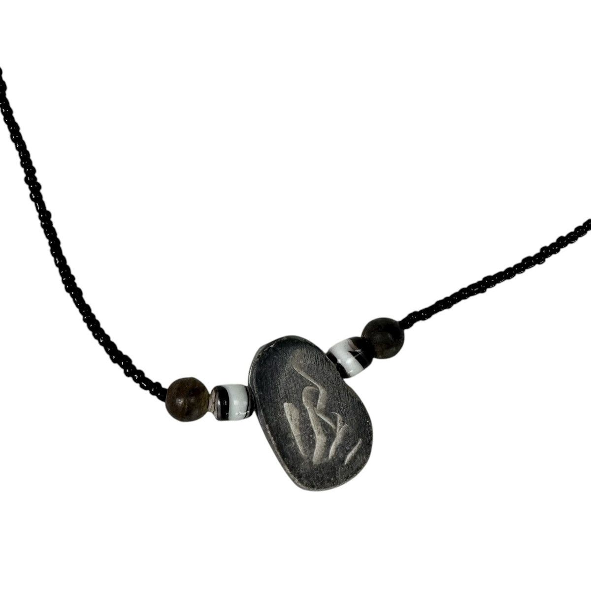 Vintage Vintage Egyptian Black Basalt Beetle Beaded Necklace Size ONE SIZE - 2 Thumbnail