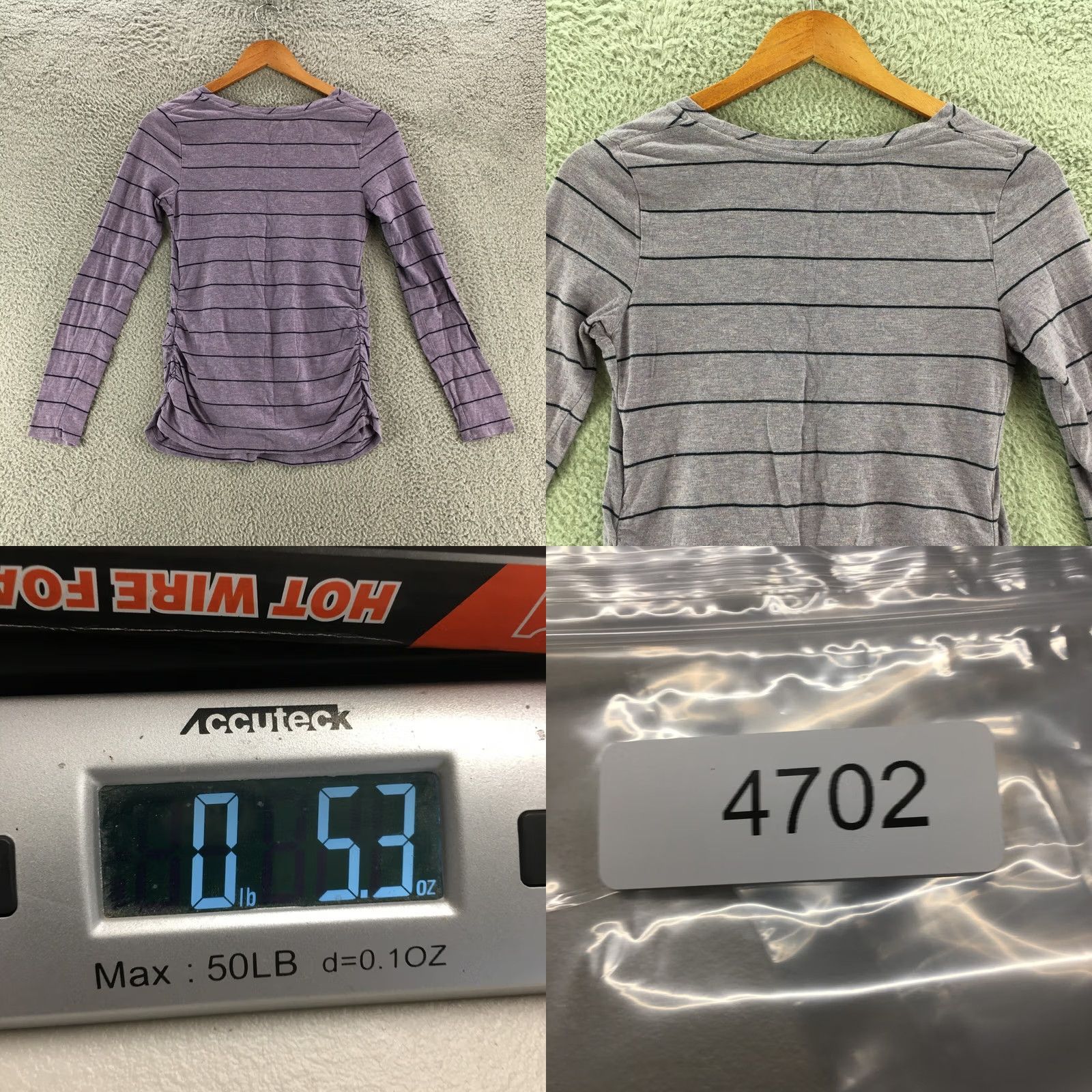 Vintage Isabel Maternity by Ingrid & Isabel T-Shirt Womens XS Purple Striped Round Neck Long Sleeve Tee Top Size XS / US 0-2 / IT 36-38 - 8 Thumbnail