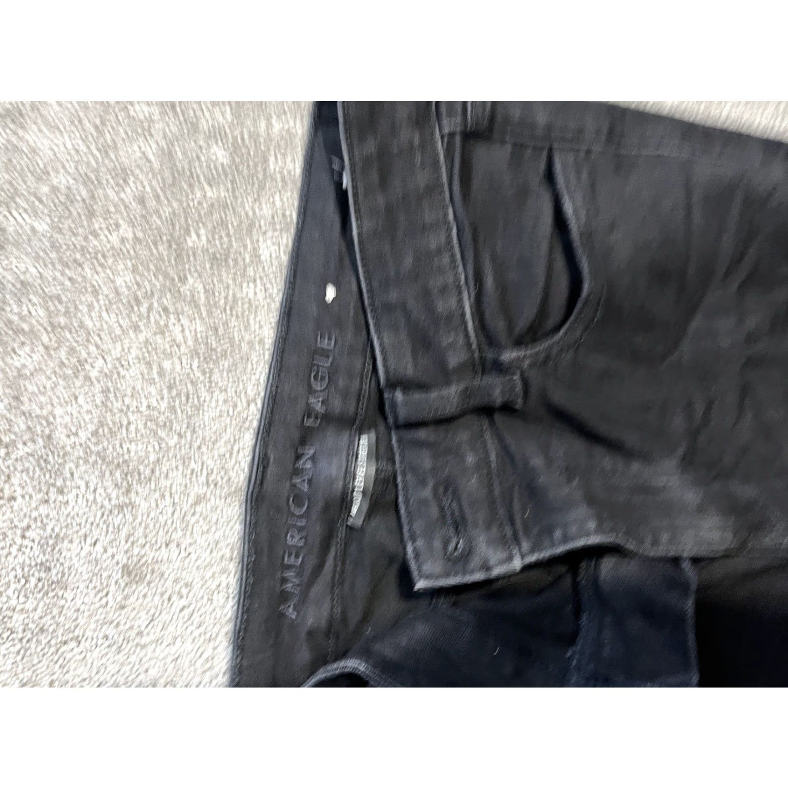 American Eagle Outfitters American Eagle Jegging Pants Black 10 Regular Solid Super Stretch Low Rise Womens Size 32" / US 10 / IT 46 - 3 Thumbnail