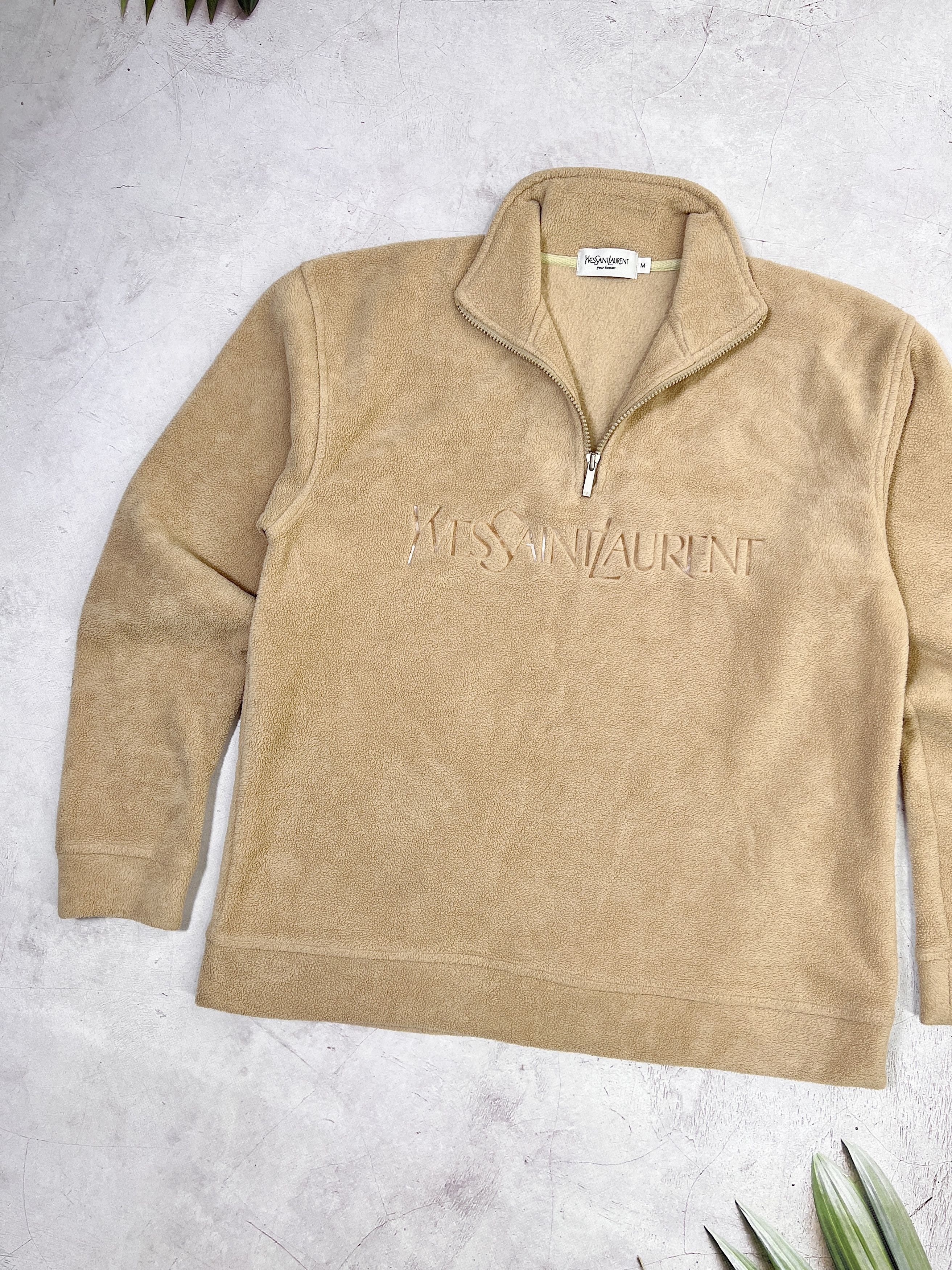 Vintage Vintage Yves Saint Laurent Fleece 1/4 zip Pullover Size US M / EU 48-50 / 2 - 2 Thumbnail
