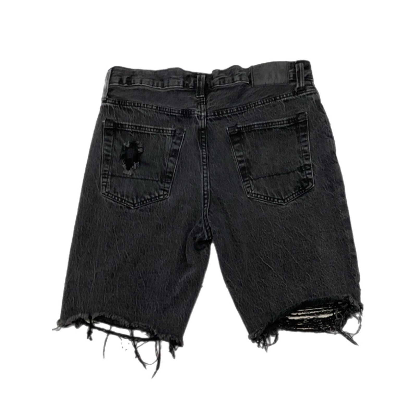 Aeropostale Aeropostale Black Distressed Cutoff Denim Shorts Size US 30 / EU 46 - 2 Thumbnail
