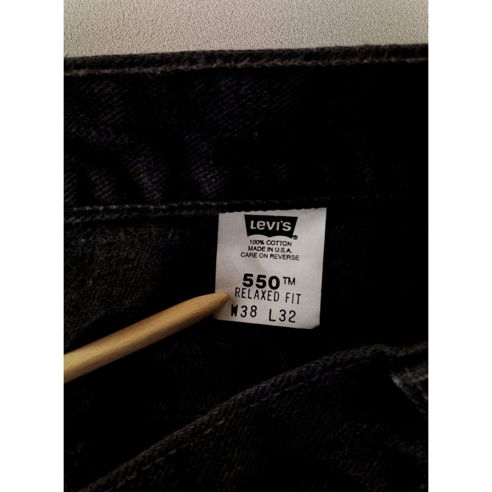 Levi's VINTAGE Levi's 550 VTG Y2k Jeans Black Made USA Mens 37x32 Inseam 32 Tapered Mens Black 37x32 Actual Size US 37 - 4 Thumbnail