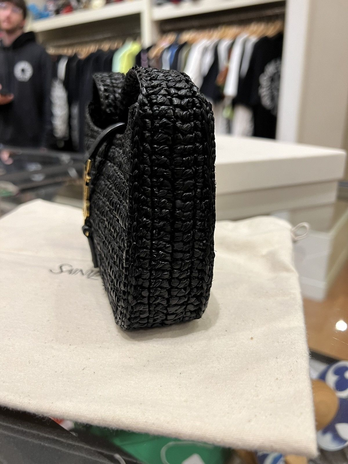 Saint Laurent Paris Saint Laurent YSL Le 5 à 7 Mini Raffia Shoulder Bag Size ONE SIZE - 8 Thumbnail