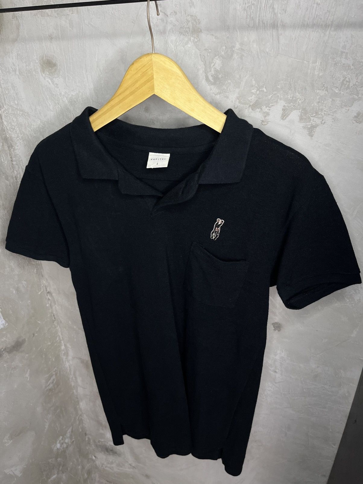 Kapital Kapital Inc Ski Embroidery Logo Black Polo Shirt Size US M / EU 48-50 / 2 - 2 Thumbnail
