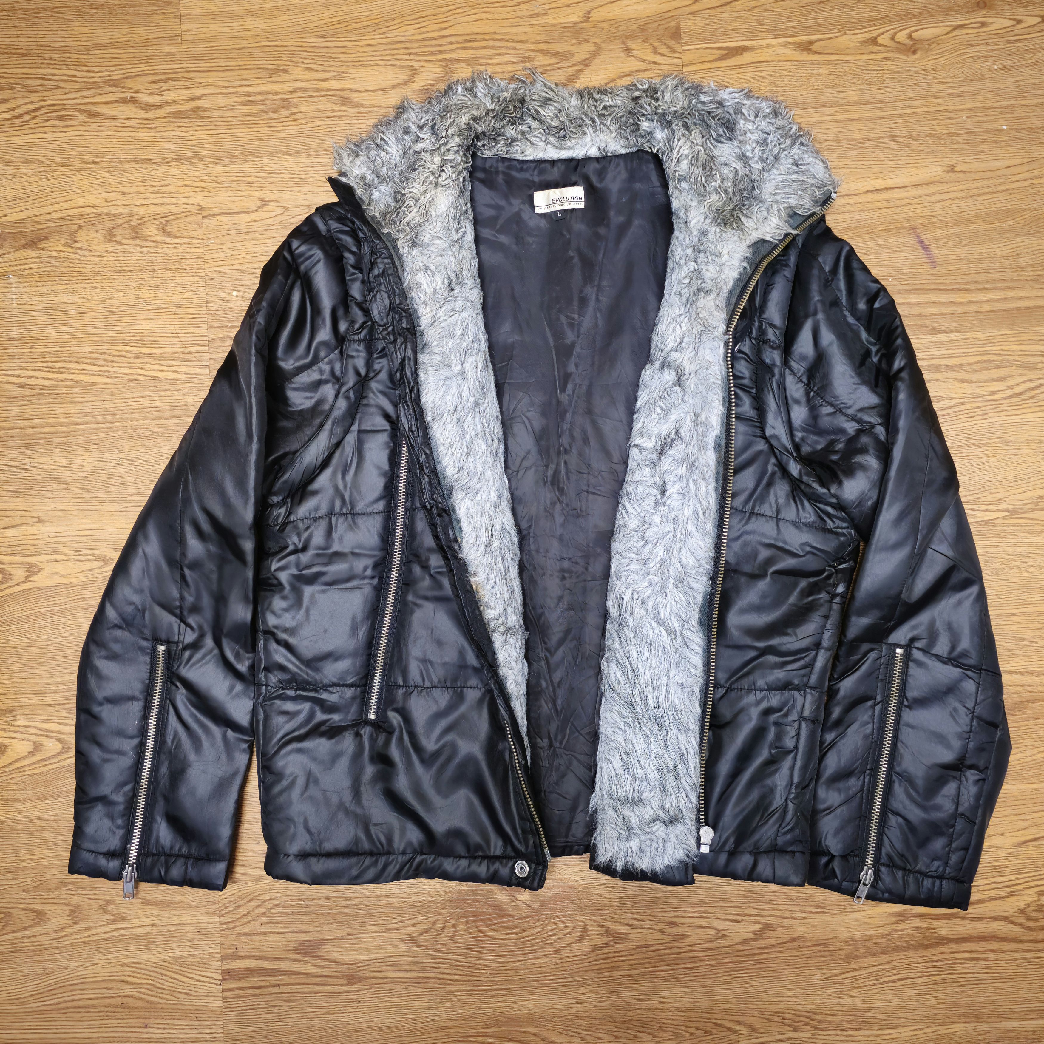 Tornado Mart Vintage Evolution Faux Fur Neck Puffer Jacket Size US L / EU 52-54 / 3 - 4 Thumbnail