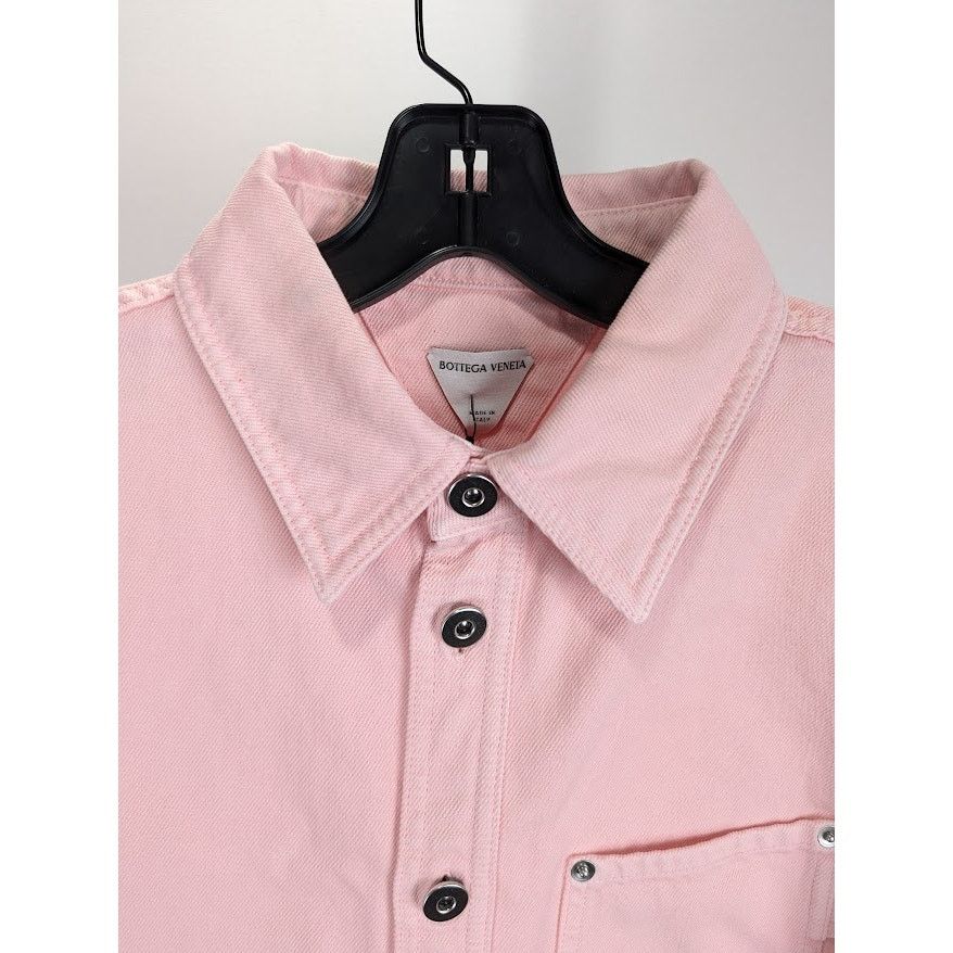 Bottega Veneta o1rshd1 Washed Colorured Denim Shirt in Camelia Size US M / EU 48-50 / 2 - 2 Thumbnail
