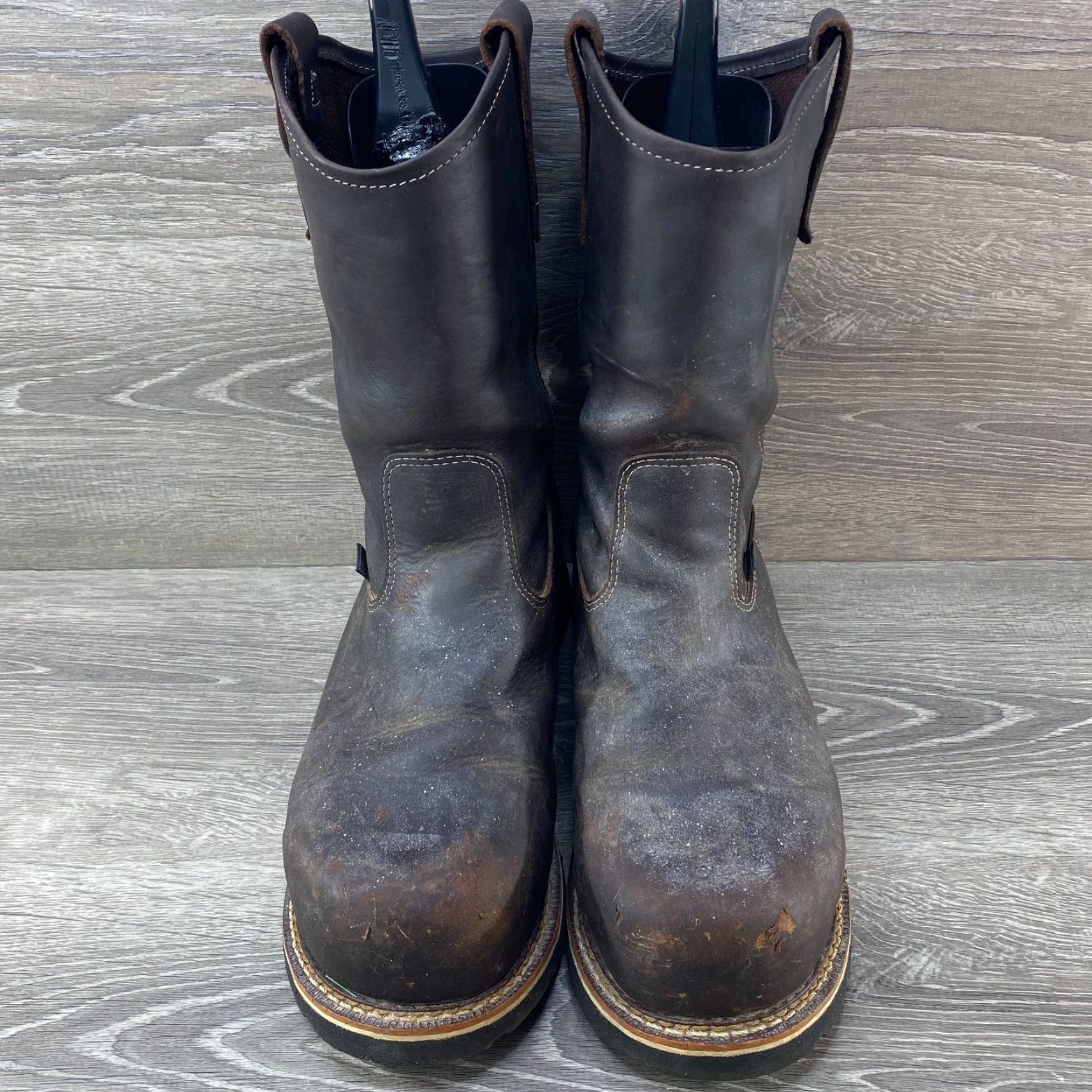 Thorogood VINTAGE Thorogood Mens Pull-On Composite Steel Safety Toe Work Brown Leather Boots 12 EE Men Leather 804-4369 US-made Cowboy Style Boots Size US 12 / EU 45 - 3 Thumbnail