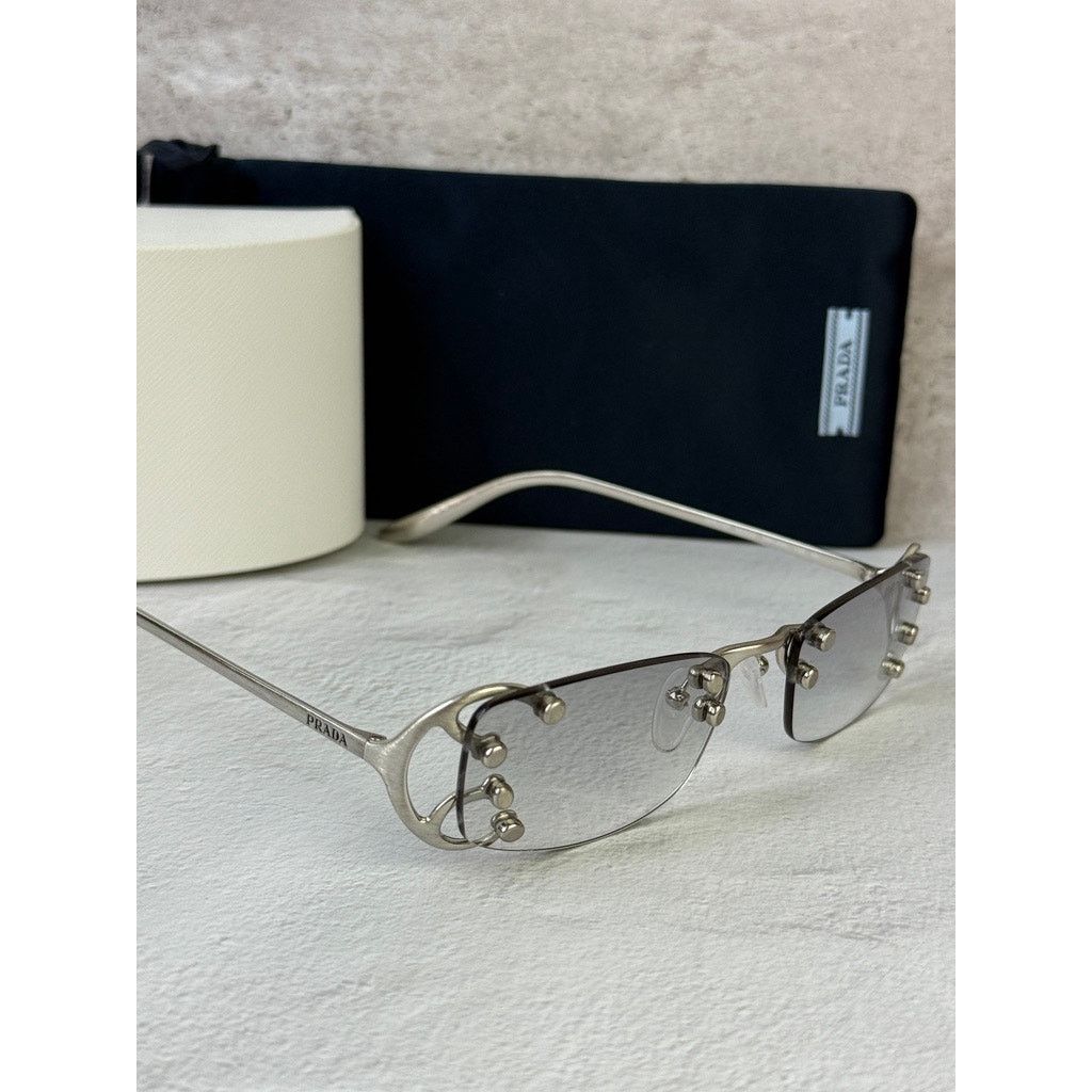 Prada NEW Prada PR C57S Sunglasses in Silver Grey $815 Size ONE SIZE - 6 Thumbnail