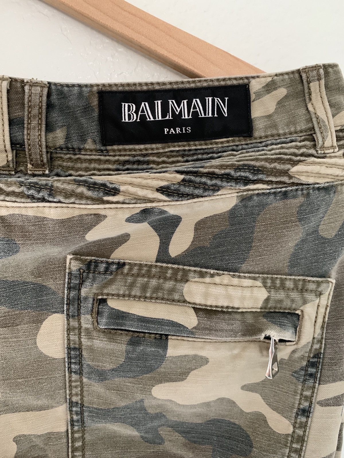 Jeans Balmain Camouflage - Coupe Skinny - Taille 38 - Occasion - Fabriqué En France