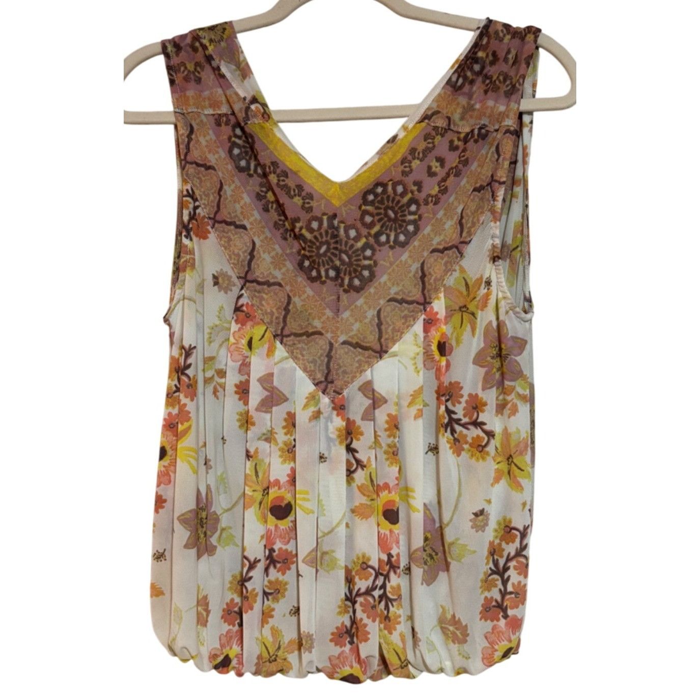 Free People Free People Women’s Drape Floral Top S – Boho Chic, Festival Size S / US 4 / IT 40 - 4 Thumbnail