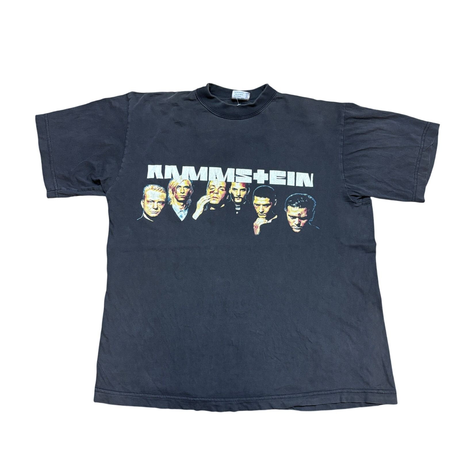Band Tees × TEE JAYS × Vintage Vintage Rammstein Faces Band Tee Shirt Men's Large 90s Y2K Size US L / EU 52-54 / 3 - 1 Thumbnail