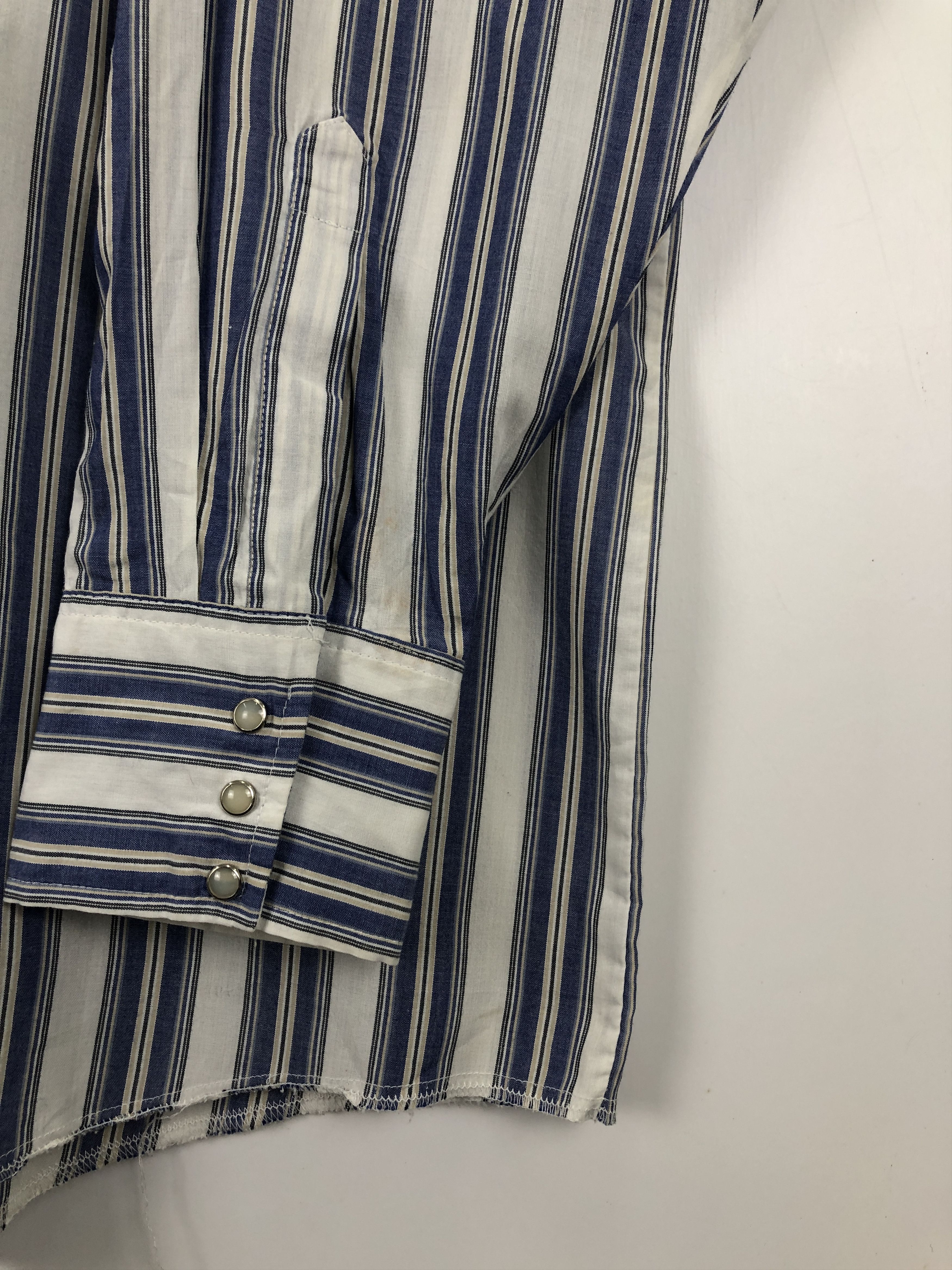 Japanese Brand × Vintage Vintage Japanese Brand Striped Button Up Denim Shirt TA0462 Size US XXL / EU 58 / 5 - 7 Thumbnail