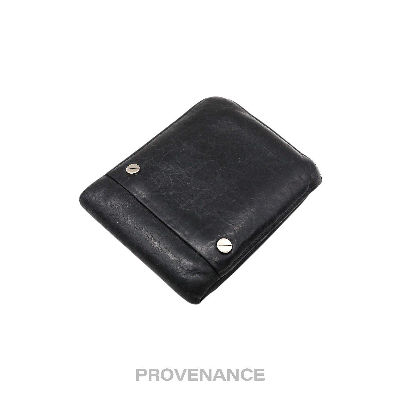 Balenciaga 🔴 Balenciaga Screw Stud Bifold Wallet - Black Lambskin Size ONE SIZE - 4 Thumbnail
