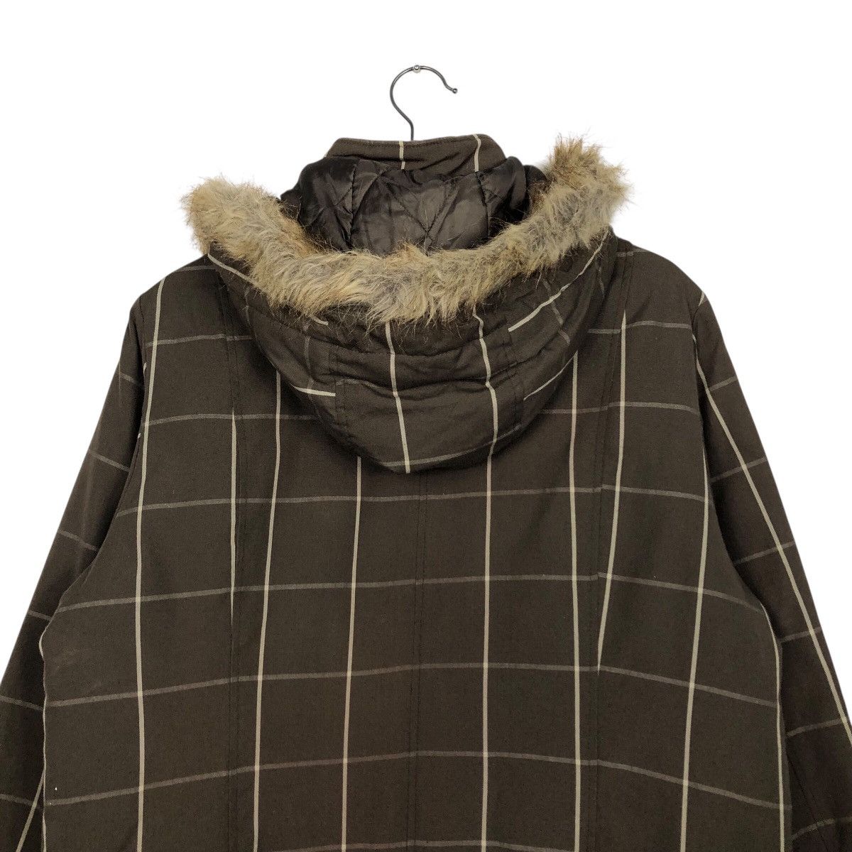 Japanese Brand Vintage Sky Bomber Faux Fur Trim Military Grid Jacket Size US L / EU 52-54 / 3 - 10 Thumbnail