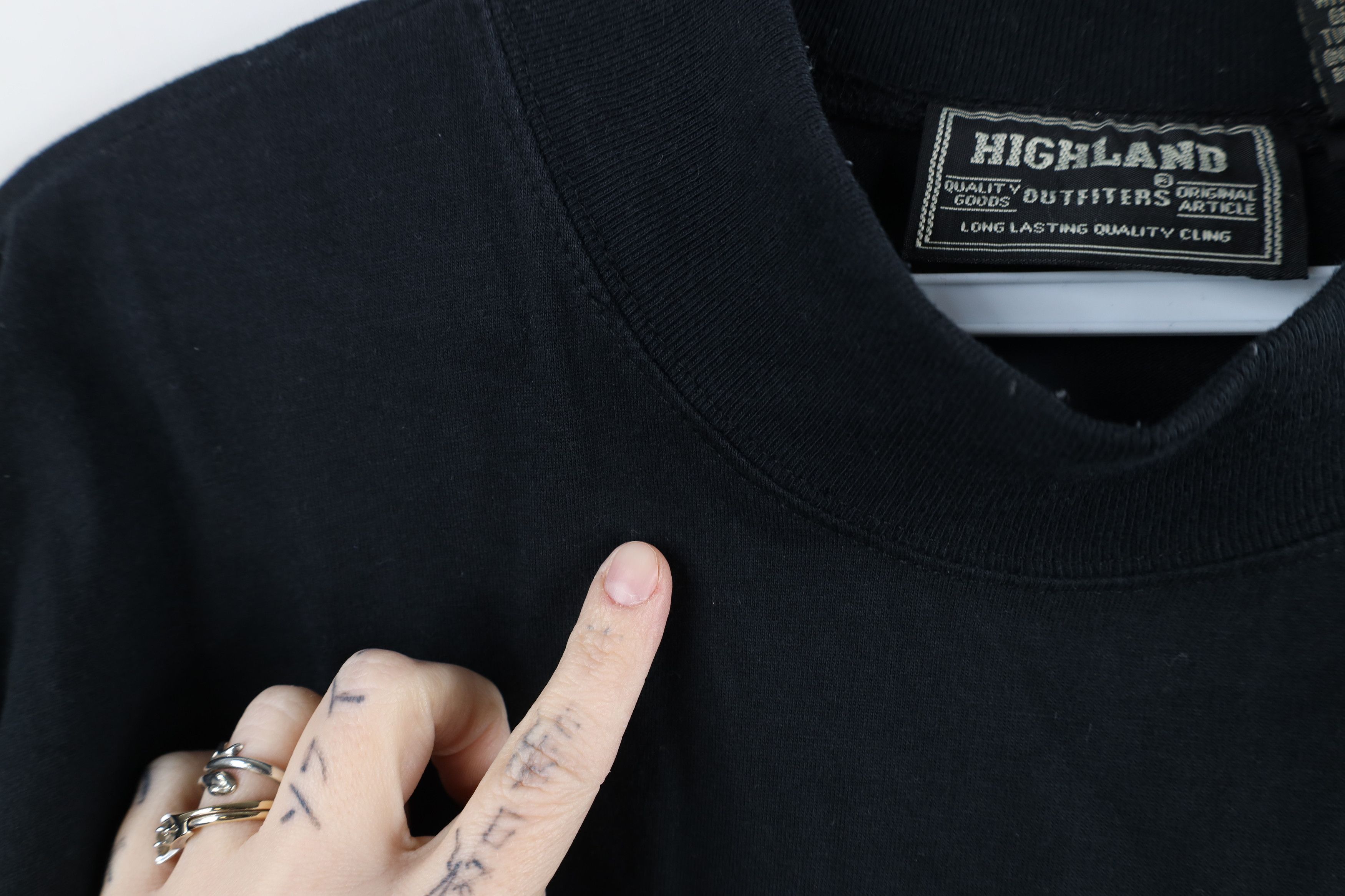Vintage Vintage 90s Streetwear Mock Neck Long Sleeve T-Shirt Black Size US L / EU 52-54 / 3 - 6 Thumbnail