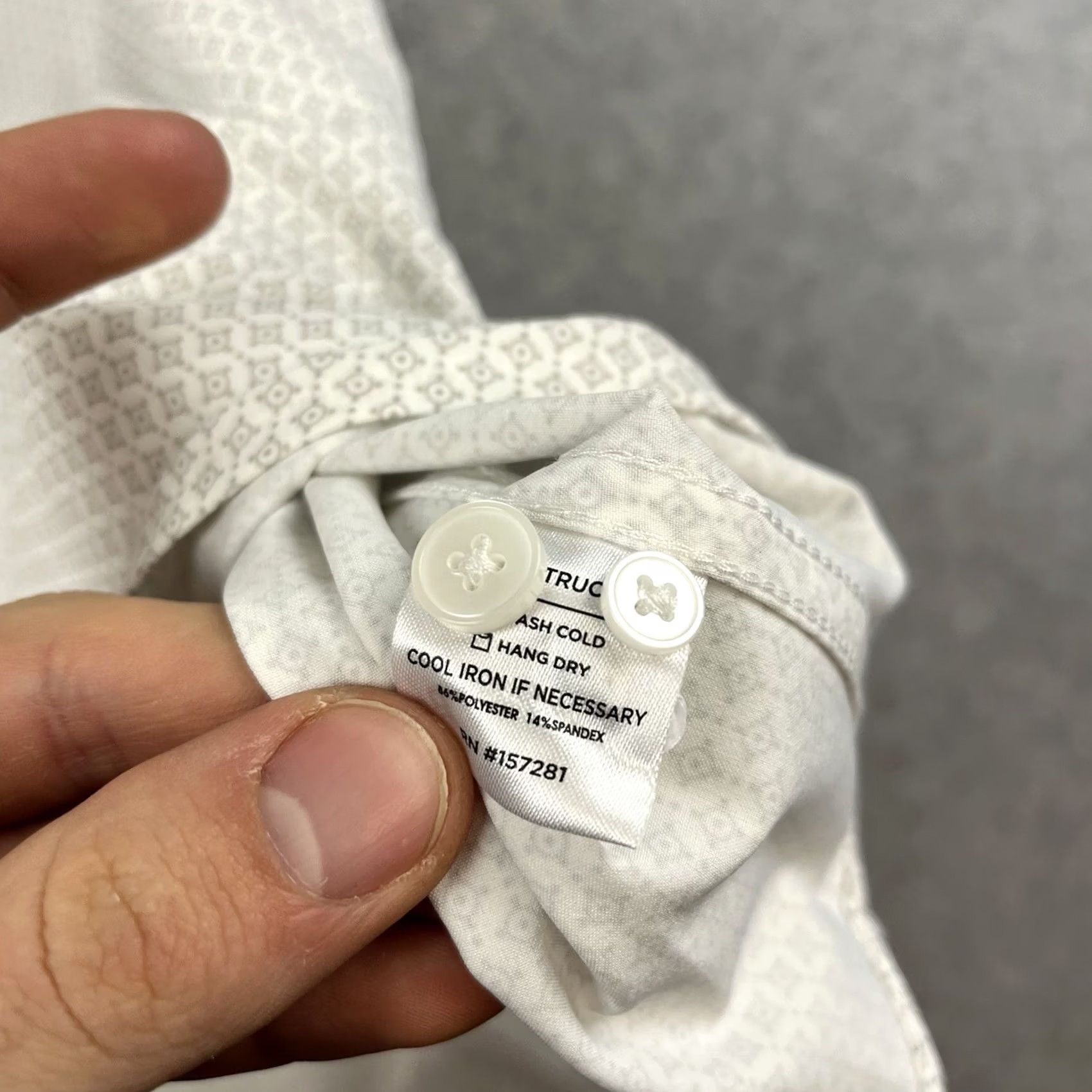 Mizzen+Main Mizzen+Main Shirt NEW NWT Mens XL White Circle Pattern Trim Fit LS Stretch Size US XL / EU 56 / 4 - 7 Thumbnail