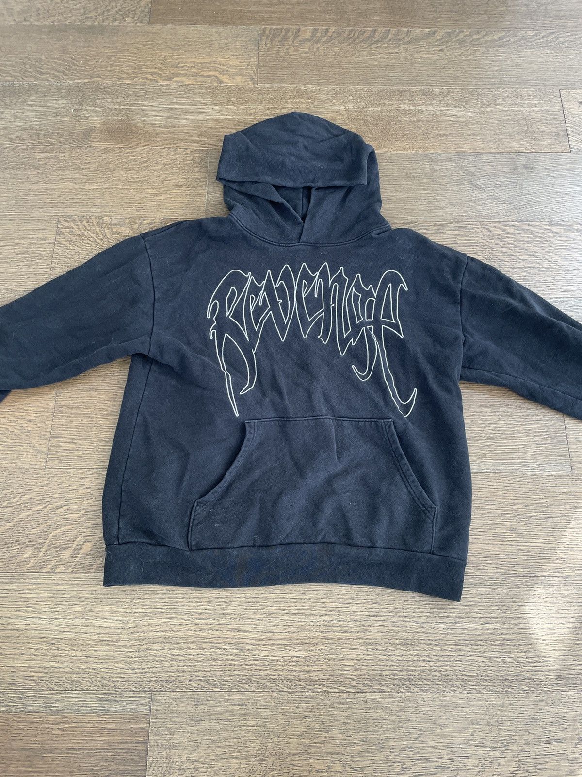 image of Revenge Outline Logo Hoodie in Black, Men's (Size XL)