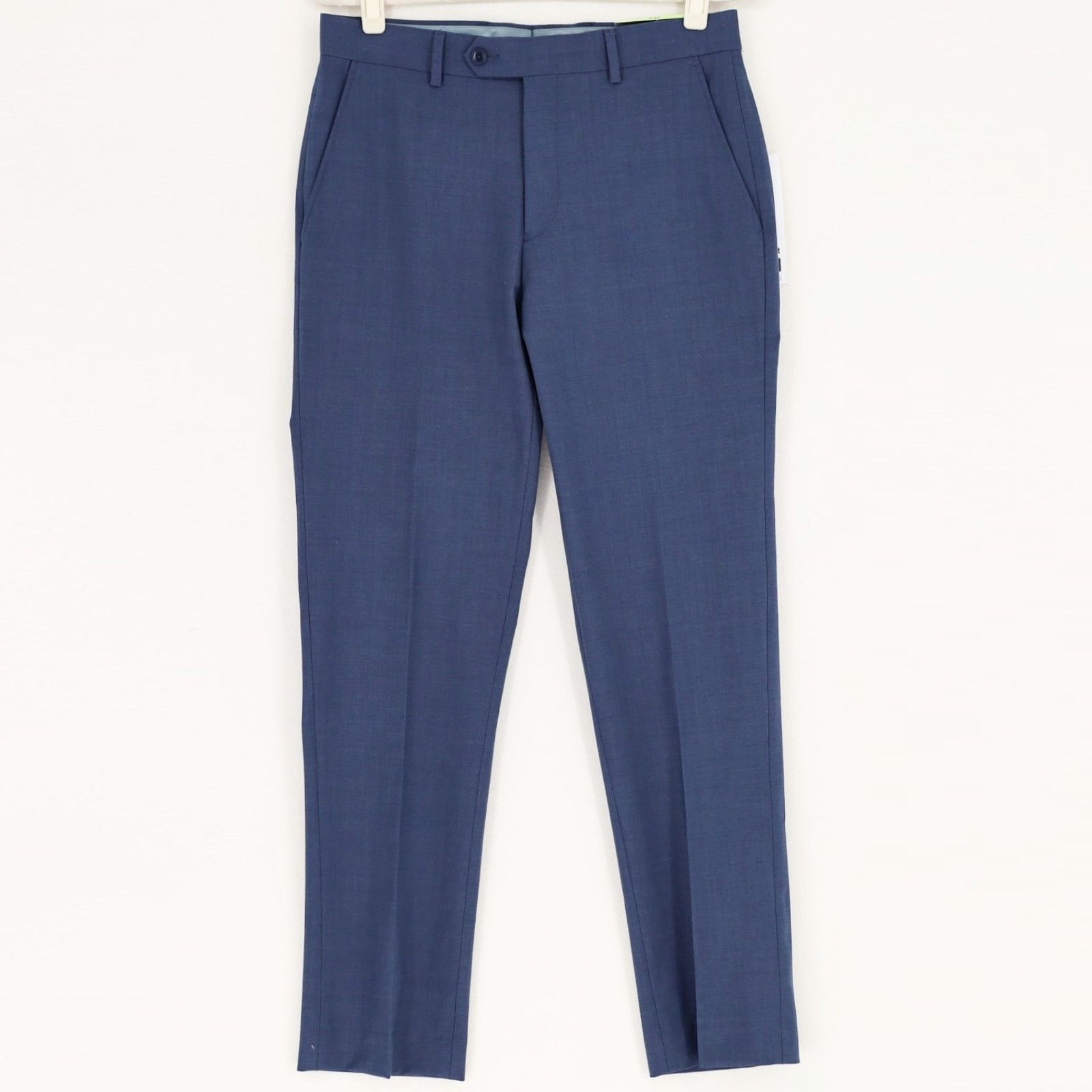 Bar III Bar III Men's Blue Wool Blend Slim-Fit Dress Pants 30W 32L Size US 30 / EU 46 - 2 Thumbnail