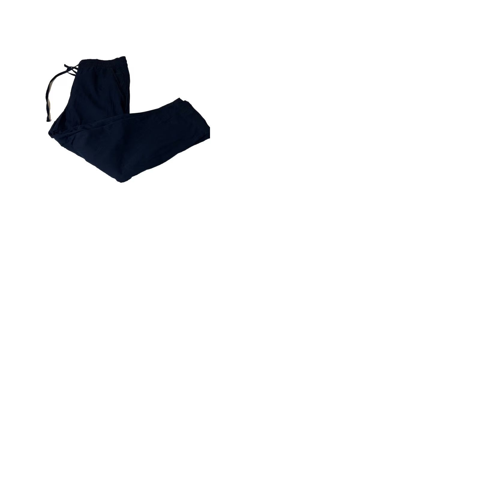 Gap Gap Easy Pant Women Medium Navy Blue Pull On Elastic Waist Drawstring 32x24 Casual Modern Knit Cotton Rayon Pockets Straight Size 32" / US 10 / IT 46 - 10 Thumbnail