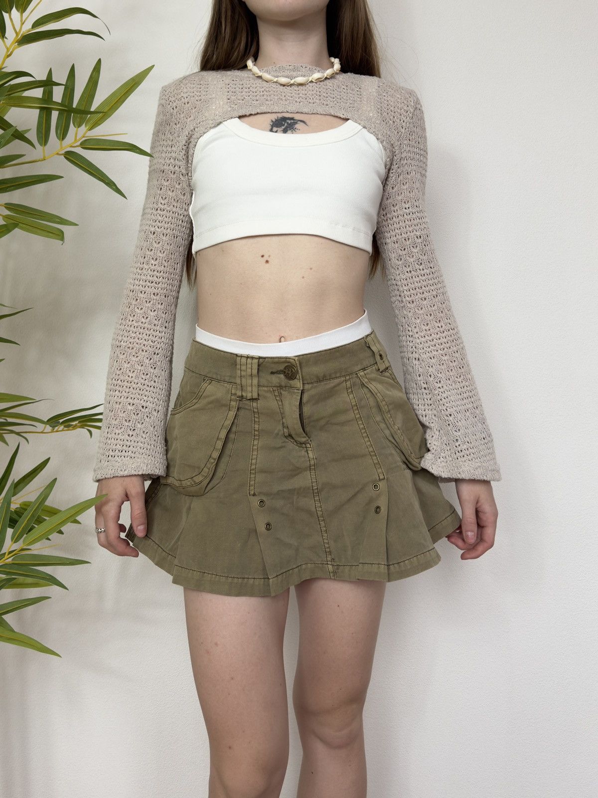 Vintage VINTAGE AVANT GARDE PLEATED WASHED CARGO MINI SKIRT Size 28" / US 6 / IT 42 - 1 Thumbnail
