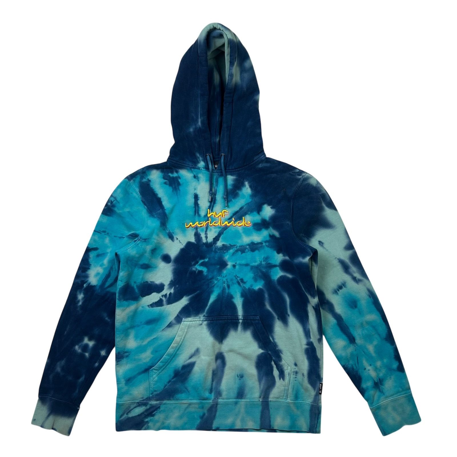 Huf HUF Worldwide Skateboarding Tie-Dye Script Hoodie Size US M / EU 48-50 / 2 - 1 Thumbnail
