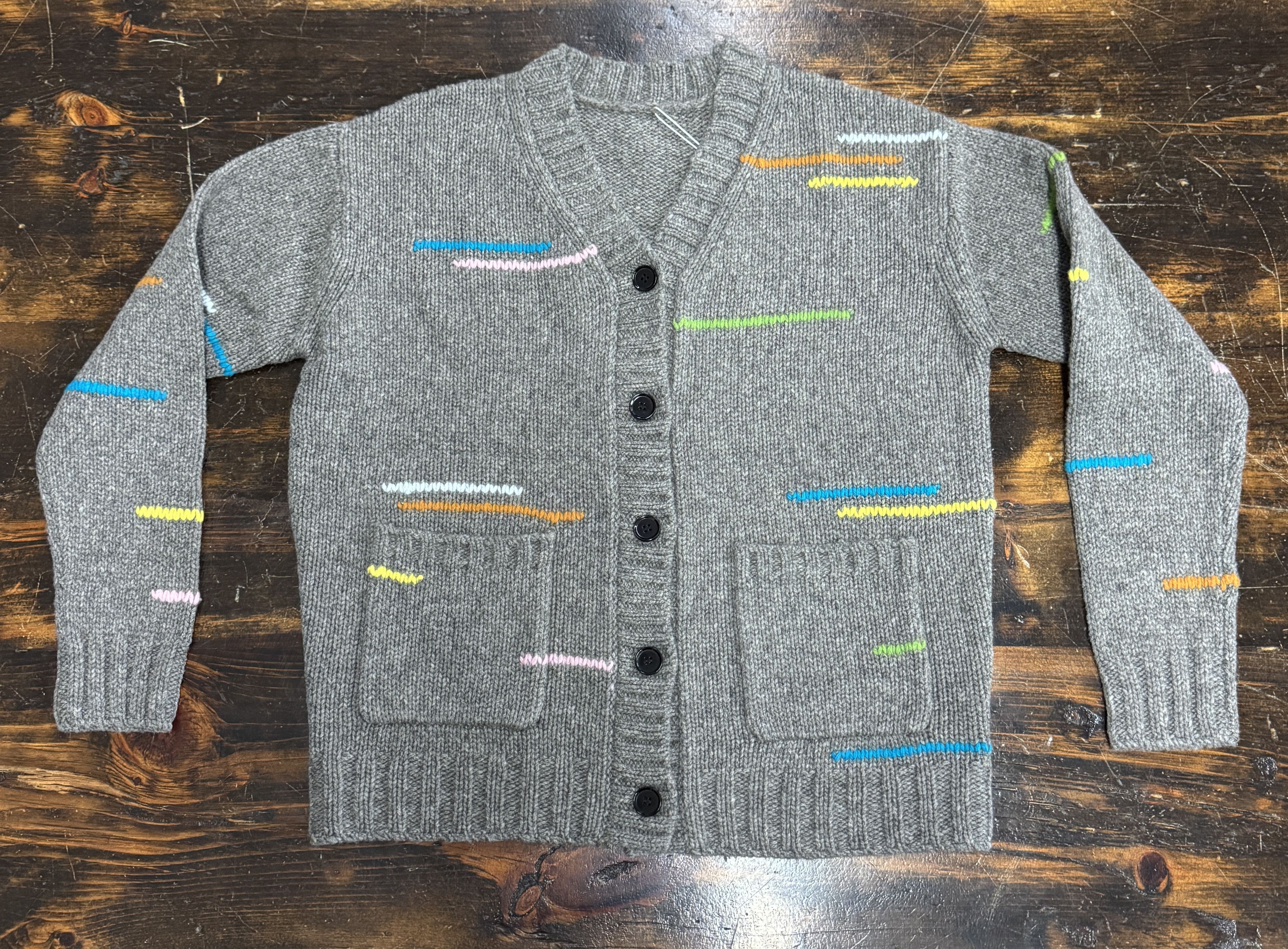 Other Grey knit button-down cardigan with subtle multicolor accent Size M / US 6-8 / IT 42-44 - 1 Thumbnail