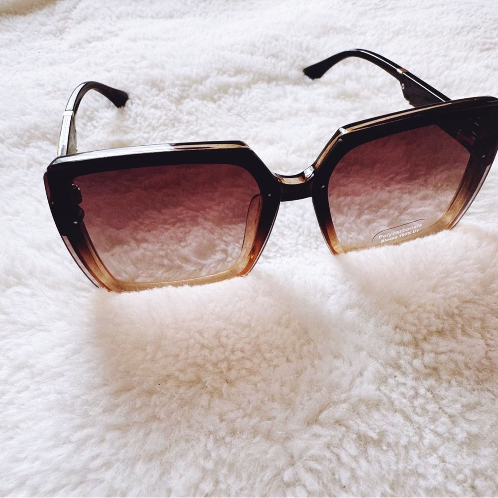 Other Gloria Brown Square Oversized Sunglasses Size ONE SIZE - 7 Thumbnail