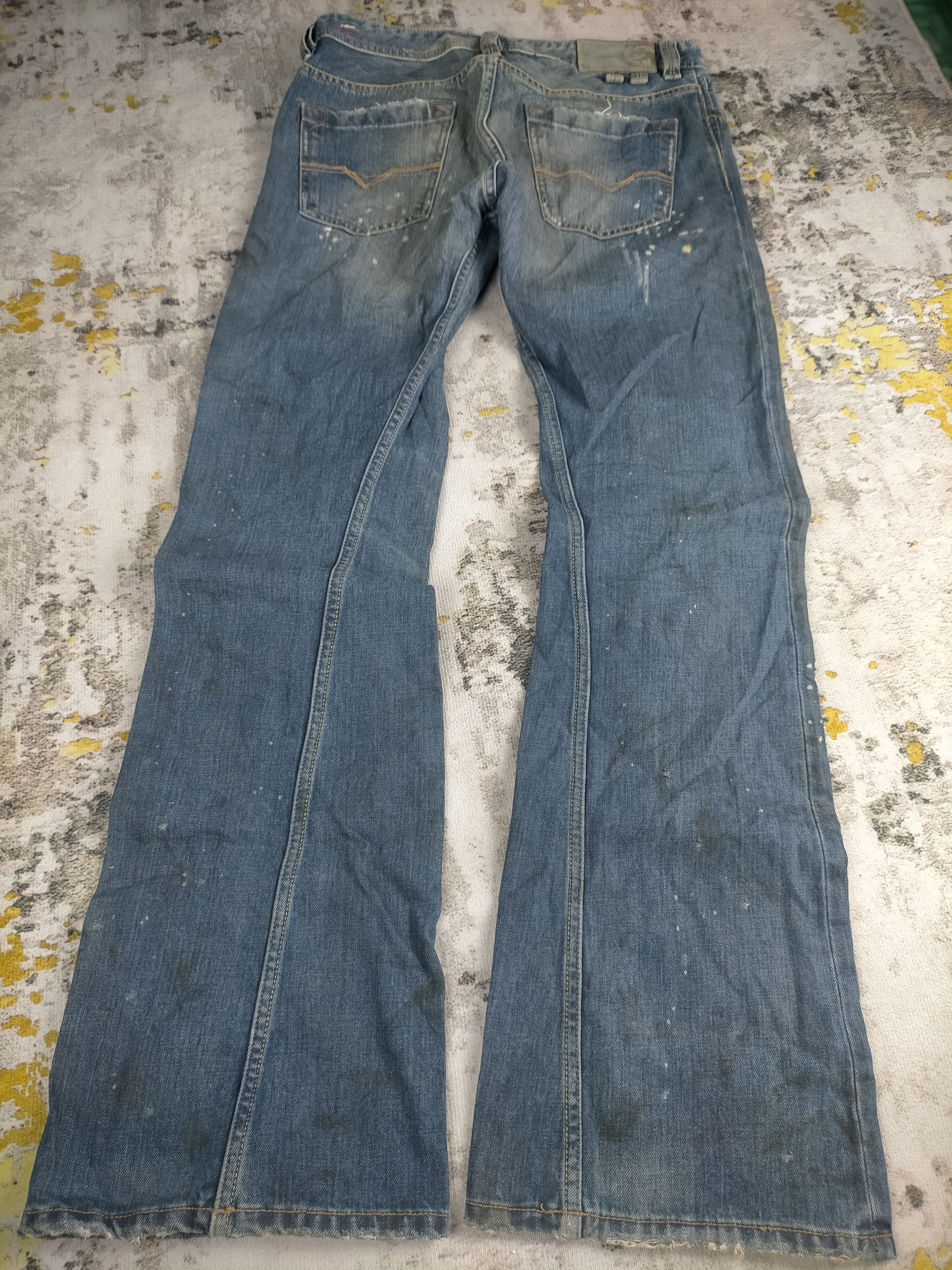 Diesel Vtg Flare Diesel Shazor Splatter Distressed Spiral Jeans Size US 30 / EU 46 - 6 Thumbnail