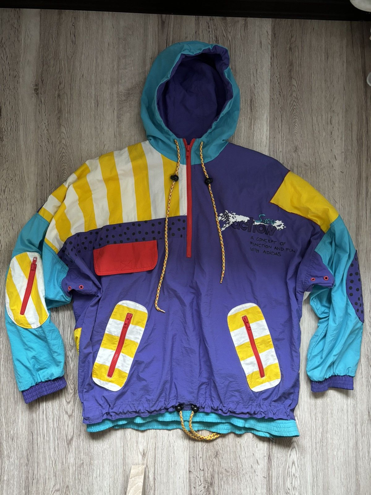Adidas VINTAGE ADIDAS ANORAK JACKET SMALL oversize fit Size US S / EU 44-46 / 1 - 1 Thumbnail