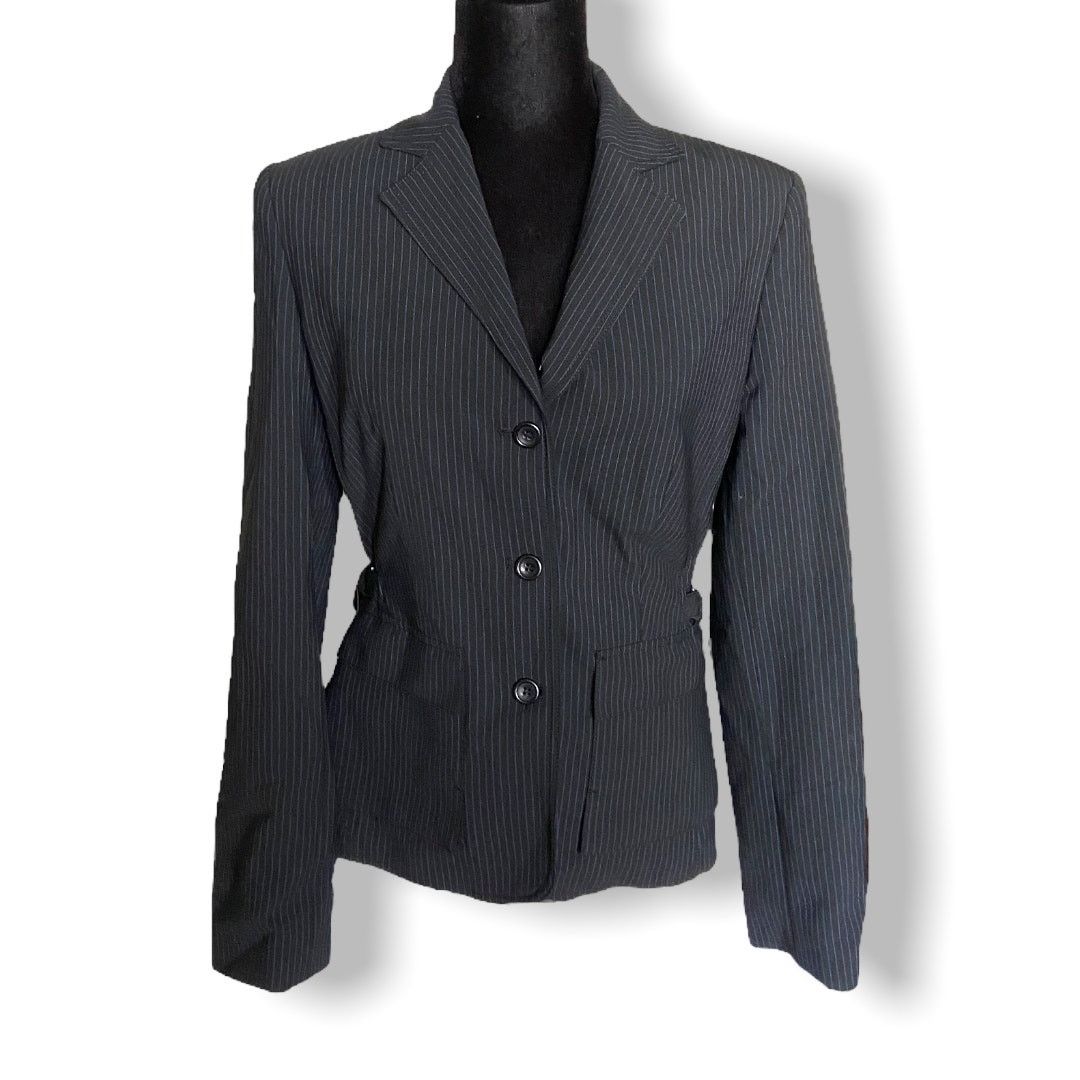 Express Express Design Studio Black Blue Pinstripe Jacket NEW 10 Size L / US 10 / IT 46 - 3 Thumbnail
