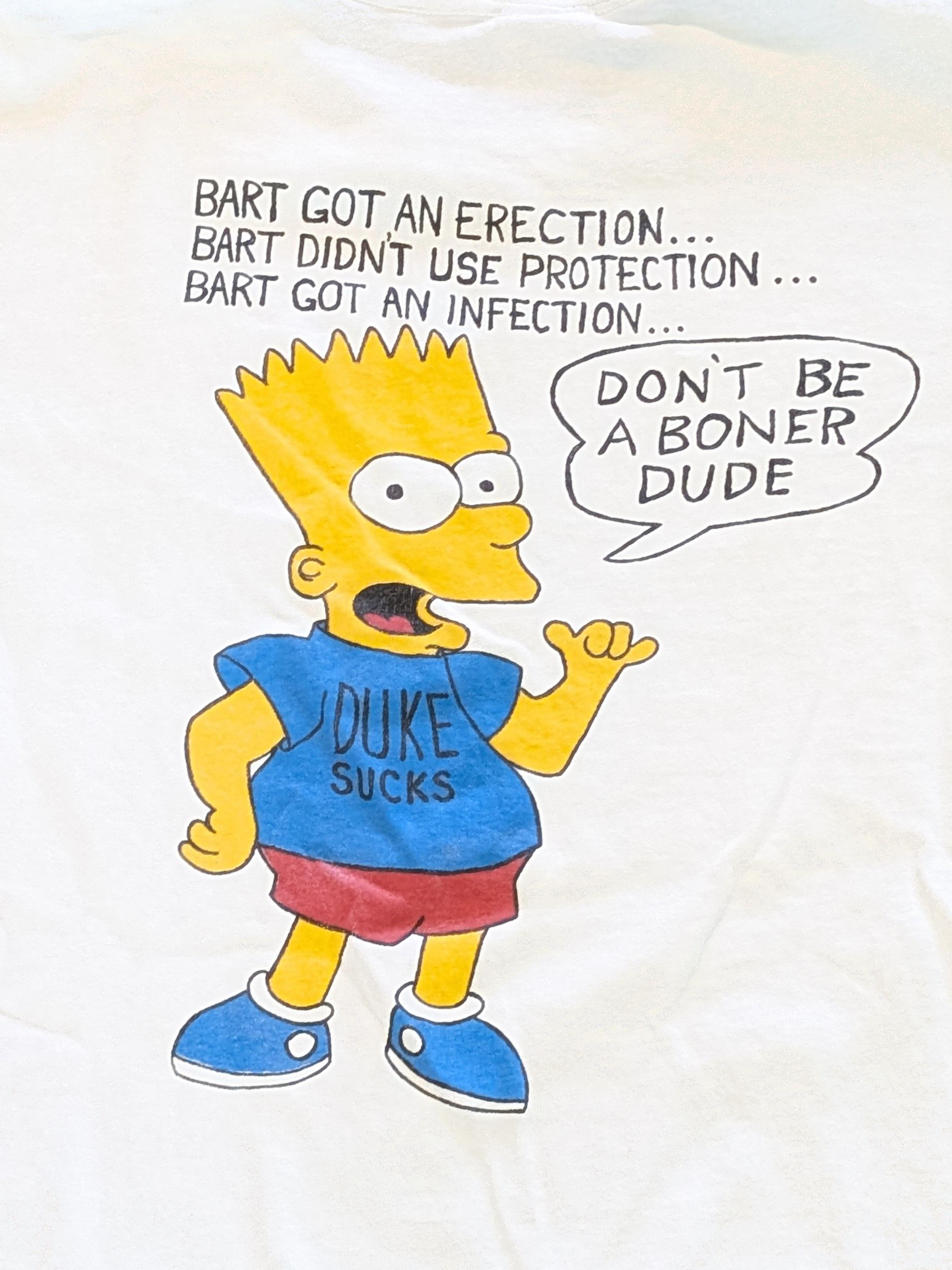 Fruit Of The Loom Simpsons Bart 'Dont Be A Boner Dude' Raunchy T-Shirt SzXL Size US XL / EU 56 / 4 - 2 Thumbnail