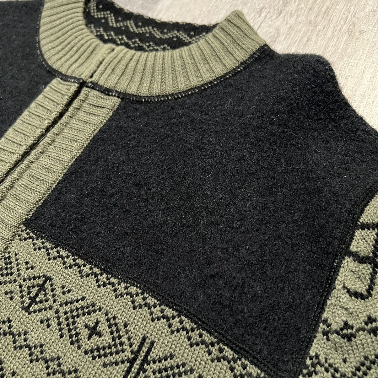 Obermeyer Obermeyer Merino Wool Black/Green Elbow Patched Ski Sweater Size US L / EU 52-54 / 3 - 4 Thumbnail