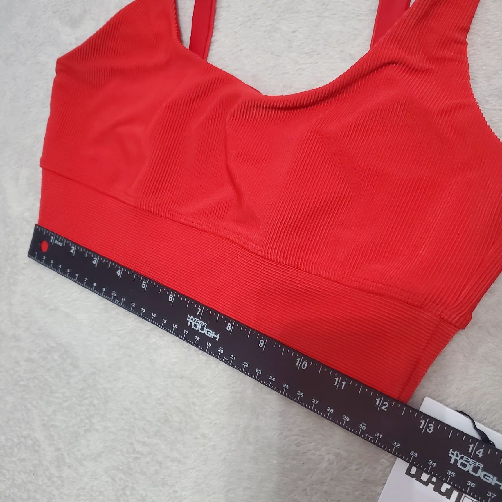 Beach Riot Beach Riot Beach Activewear Sports Bra Women L Red Ribbed Cropped Pullover Wireless Medium Support Size L / US 10 / IT 46 - 7 Thumbnail