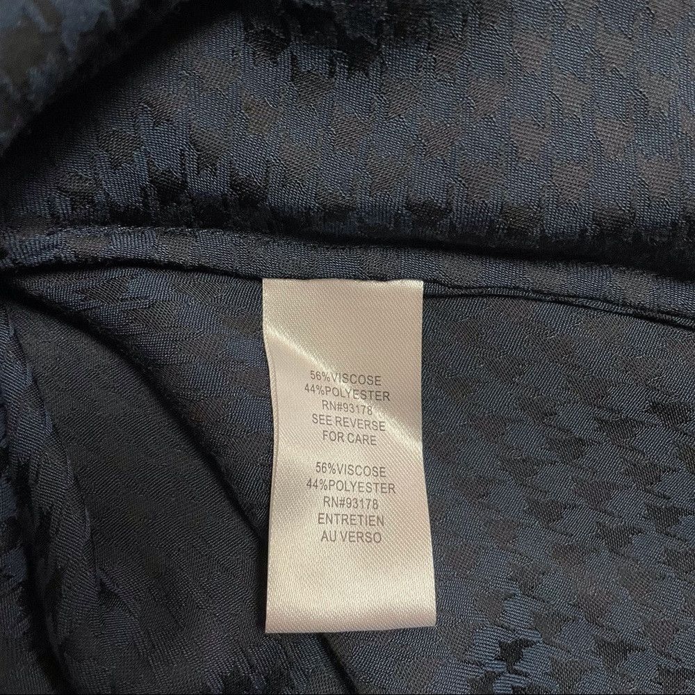 Elie Tahari NWT New Tahari Cowl Neck Blouse Blue Black Houndstooth Size Size S / US 4 / IT 40 - 7 Thumbnail