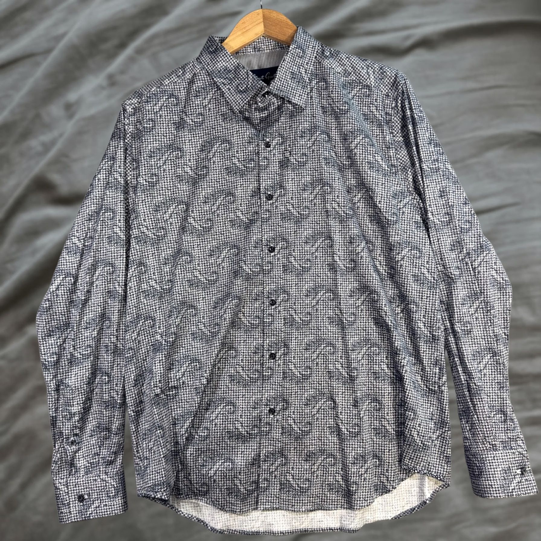 Robert Graham Robert Graham Shirt Mens XL Gray Paisley Tailored Fit Long Sleeve Button Up Size US XL / EU 56 / 4 - 1 Thumbnail