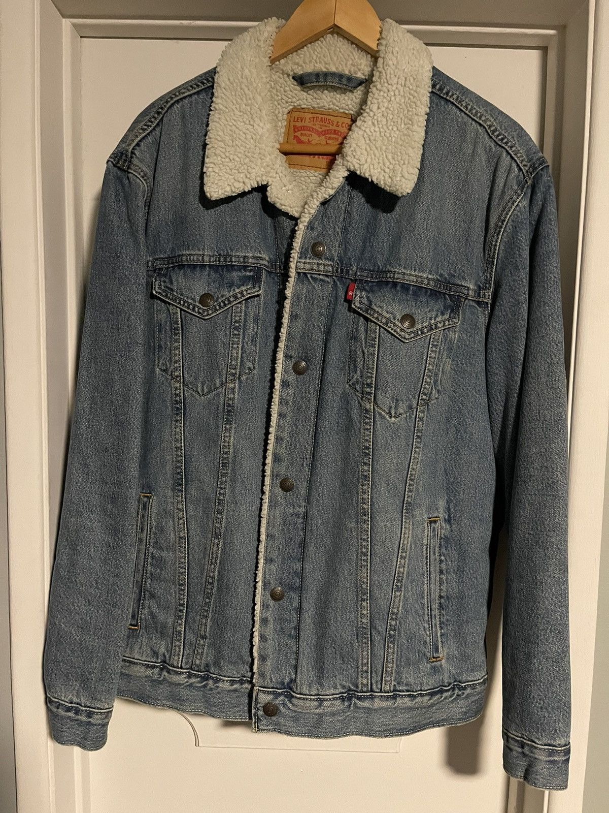 image of Levis x Levis Vintage Clothing Levi’S Fur Jean Jacket in Blue Jean, Men's (Size XL)