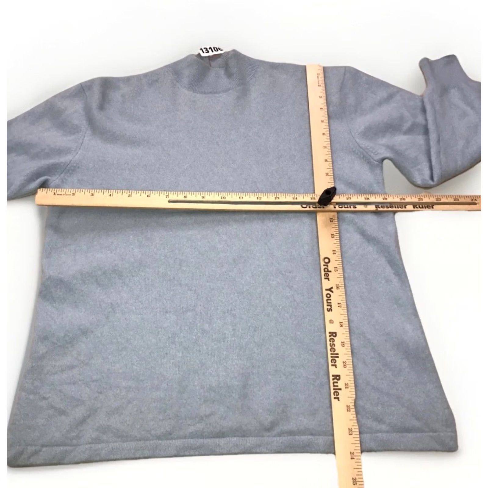 Vintage Blue High Neck 100% Cashmere Knit Sweater Womens Medium Size M / US 6-8 / IT 42-44 - 2 Thumbnail