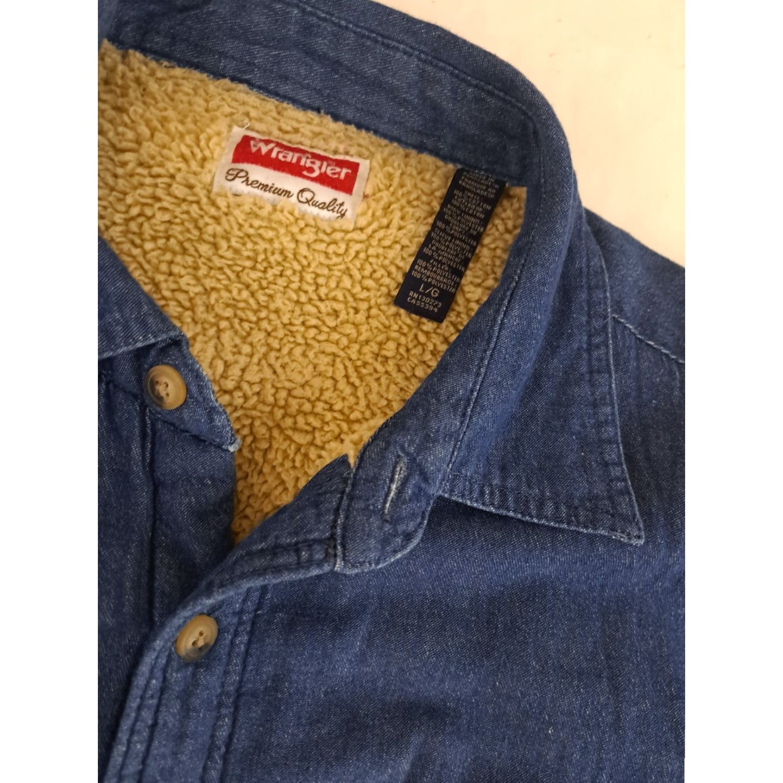 Wrangler VINTAGE Wrangler Denim Blue Jean Work Shirt L Large Size US L / EU 52-54 / 3 - 3 Thumbnail